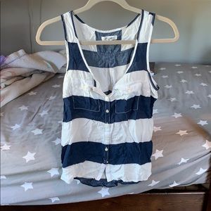 Navy/white striped women’s M Aeropostale tank top